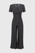 Load image into Gallery viewer, Dot Print Wrap Culotte Jumpsuit 251008
