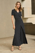 Load image into Gallery viewer, Dot Print Wrap Culotte Jumpsuit 251008
