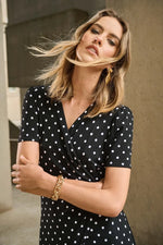 Load image into Gallery viewer, Dot Print Wrap Culotte Jumpsuit 251008
