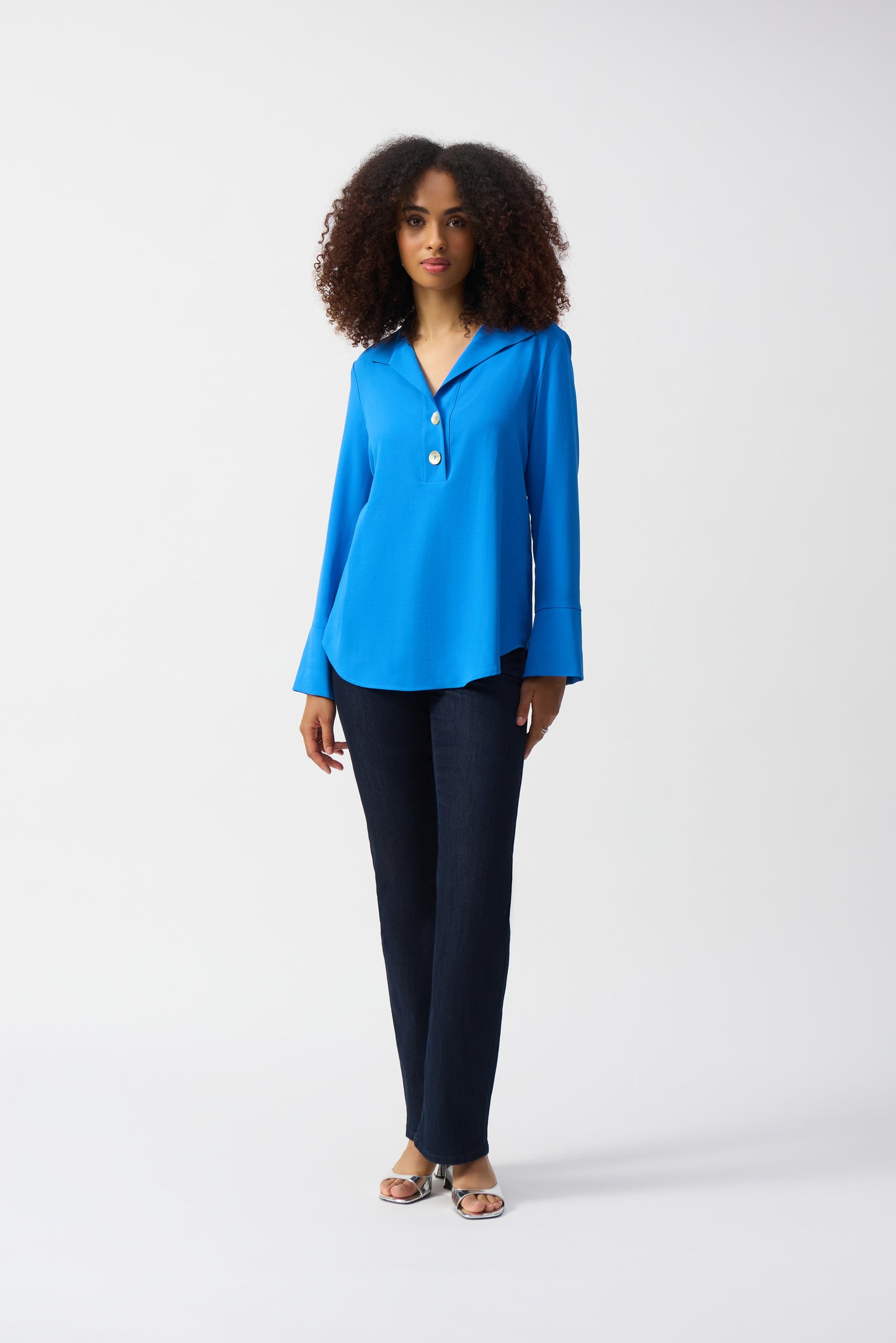 Straight Top With Button Detail 251079