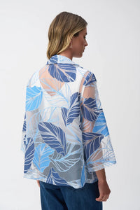 Leaf-Print Trapeze Jacket 251135