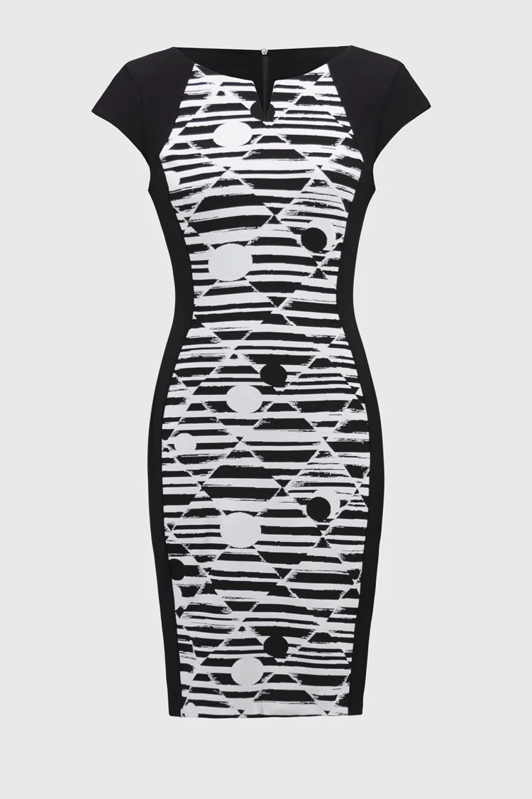Jacquard Geometric Print Sheath Dress 251237