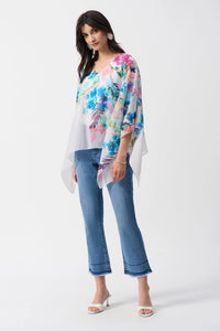 Chiffon Floral Print Poncho Top 251238