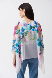 Chiffon Floral Print Poncho Top 251238