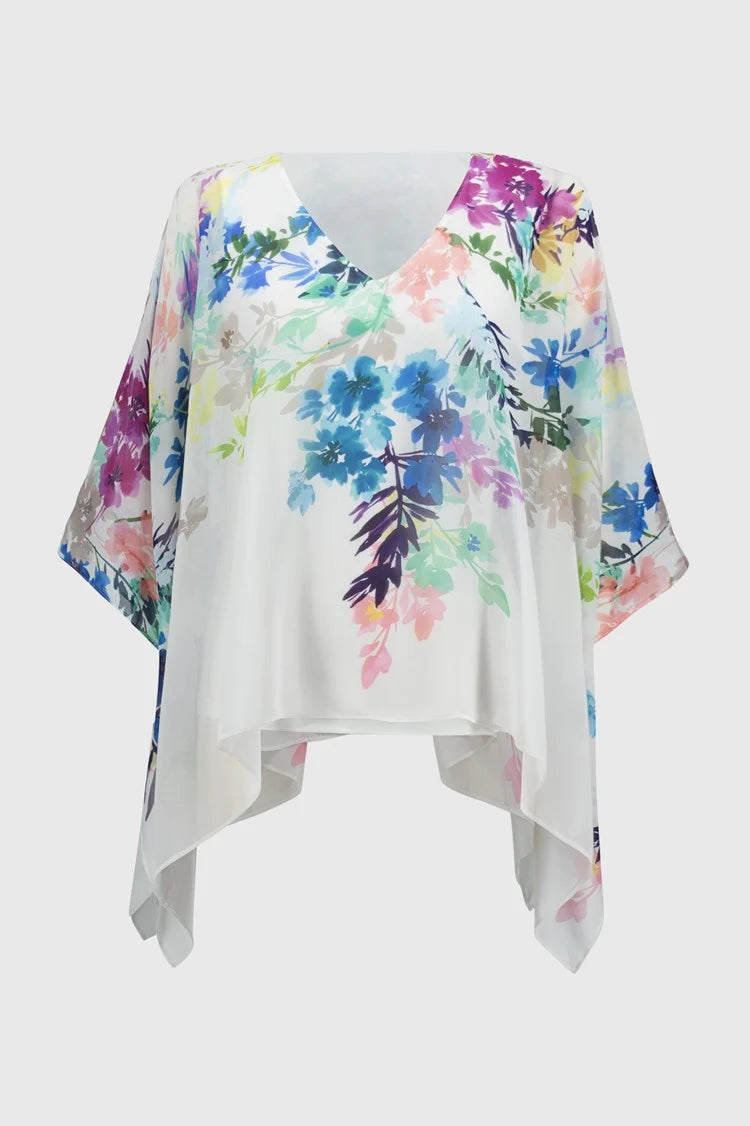 Chiffon Floral Print Poncho Top 251238