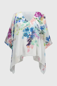 Chiffon Floral Print Poncho Top 251238