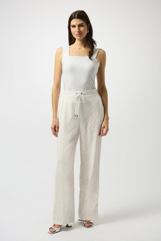 Seersucker Wide Leg Pull-On Pants