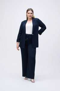 Seersucker Wide Leg Pull-On Trousers 251293