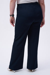 Seersucker Wide Leg Pull-On Trousers 251293