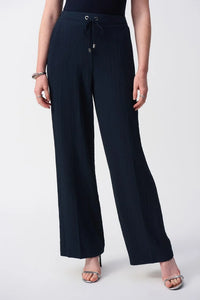 Seersucker Wide Leg Pull-On Trousers 251293