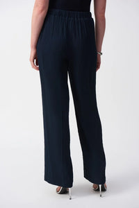 Seersucker Wide Leg Pull-On Trousers 251293