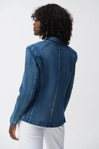 Stretch Denim Double-Breasted Blazer 251962