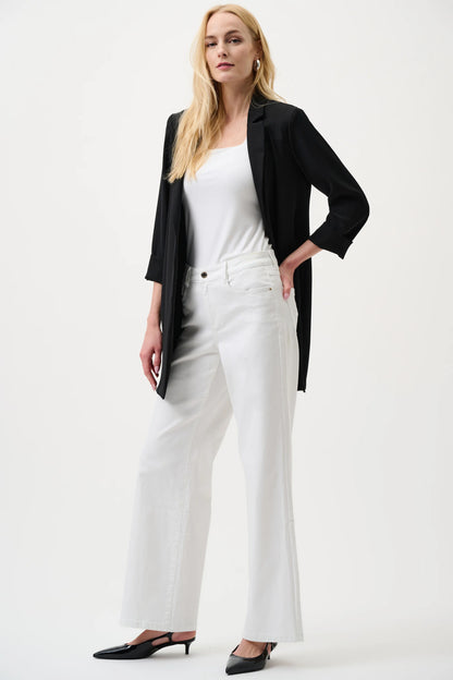 White Goldie Classic Wide-Leg Stretch Jeans - Lucindas on-line