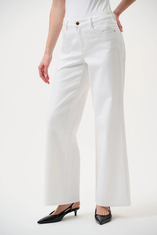 White Goldie Classic Wide-Leg Stretch Jeans - Lucindas on-line