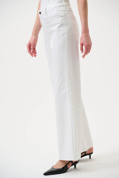 White Goldie Classic Wide-Leg Stretch Jeans - Lucindas on-line