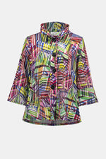 Load image into Gallery viewer, Jacquard Stripe Patchwork Print Trapeze Jacket 252038
