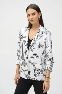 Conversational Print Straight Blazer 252042