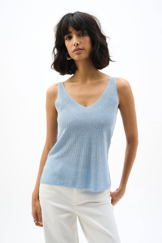 Metallic Knitted Camisole with Rhinestones (available in other colours) - Lucindas on-line