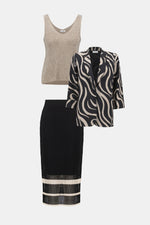 Load image into Gallery viewer, Open Stitch Knit Stripe Skirt 252923
