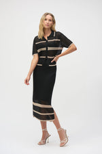 Load image into Gallery viewer, Open Stitch Knit Stripe Skirt 252923
