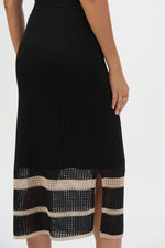 Load image into Gallery viewer, Open Stitch Knit Stripe Skirt 252923
