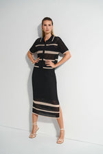 Load image into Gallery viewer, Open Stitch Knit Stripe Skirt 252923
