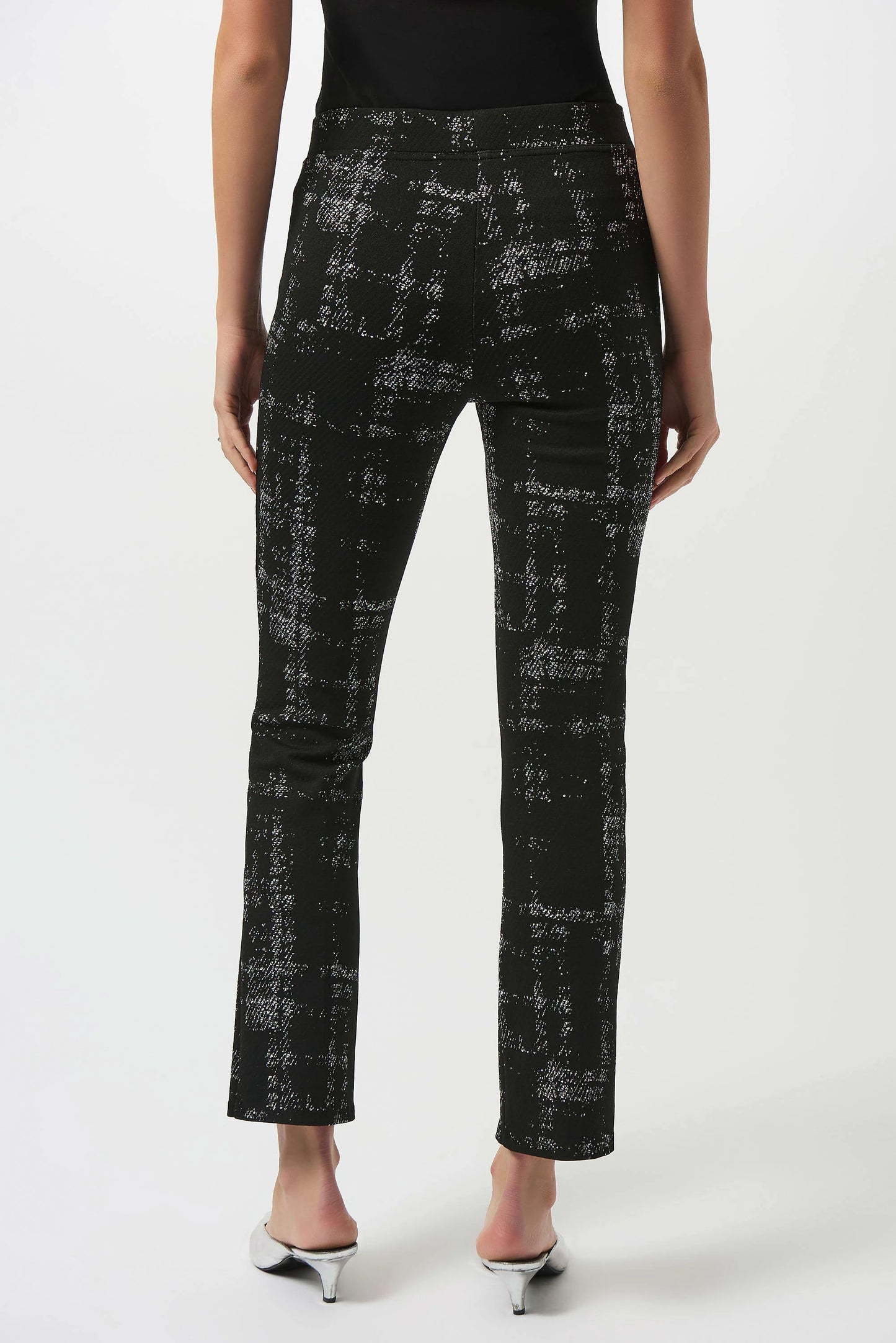 Plaid Print Pull-On Trousers