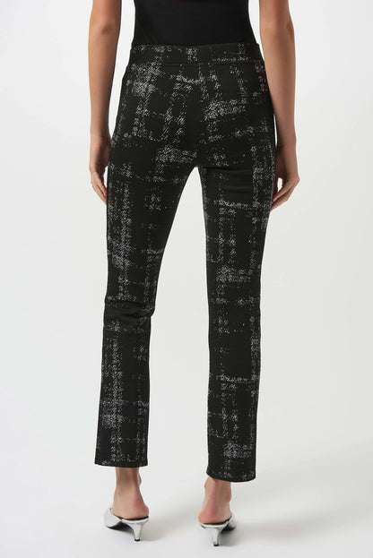 Plaid Print Pull-On Trousers