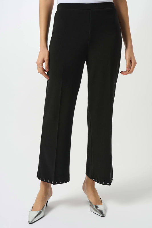 Joseph Ribkoff Black Wide-Leg Pull-On Trousers 