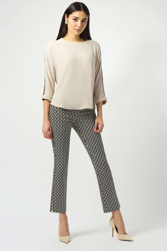 Joseph Ribkoff Moonstone Print Straight Leg Pull-On Pants 