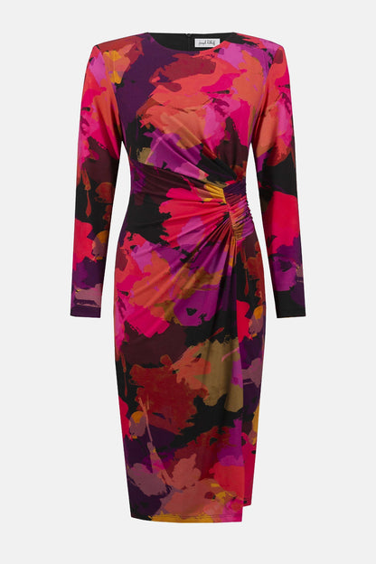 Silky Knit Floral Print Sheath Dress