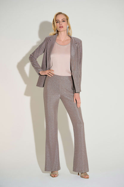 Taupe Sparkling  Flared Pull-On Trousers