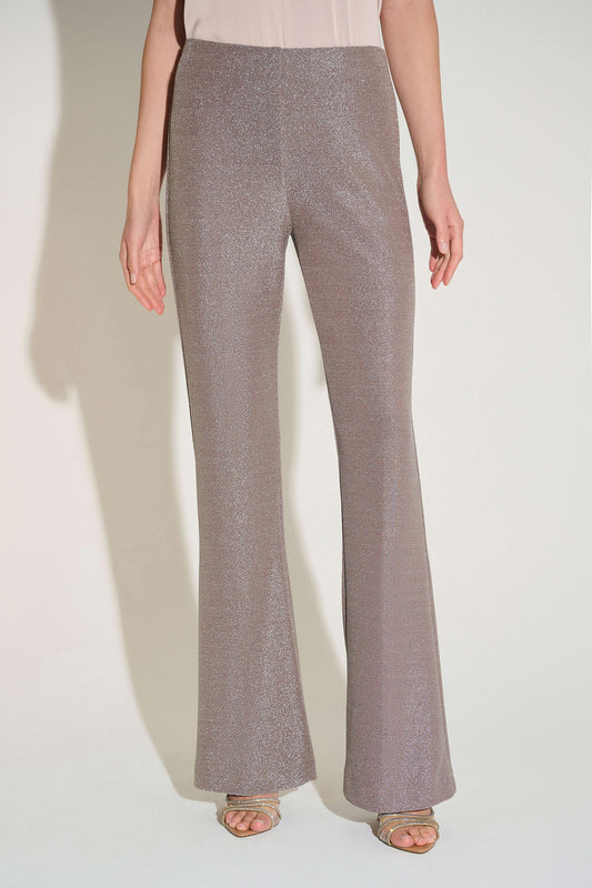 Taupe Sparkling  Flared Pull-On Trousers