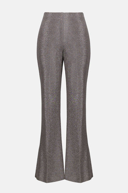 Taupe Sparkling  Flared Pull-On Trousers