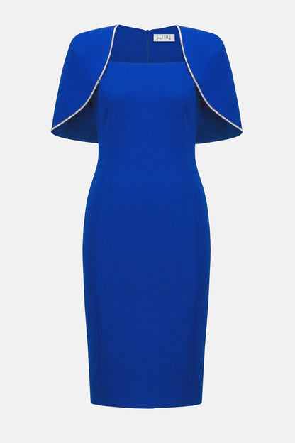 Joseph Ribkoff Scuba Crepe Sheath Dress with Cape 253724