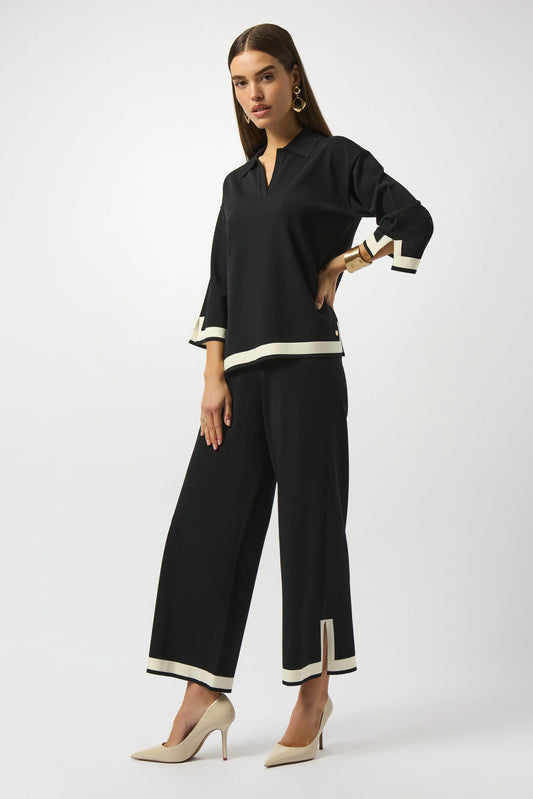 Joseph Ribkoff Knitted Colour Block Culottes Trousers Lucindas