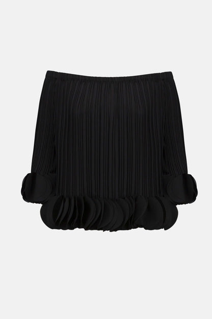 Georgette Off Shoulder Pleated Top