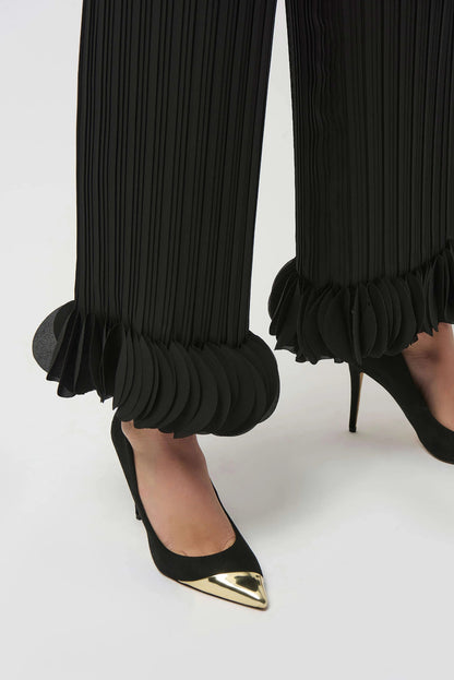Joseph Ribkoff Georgette Wide Leg Pleated Trousers