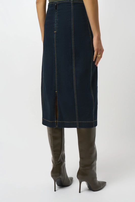 Joseph Ribkoff Stretch Denim Panelled Pencil Skirt