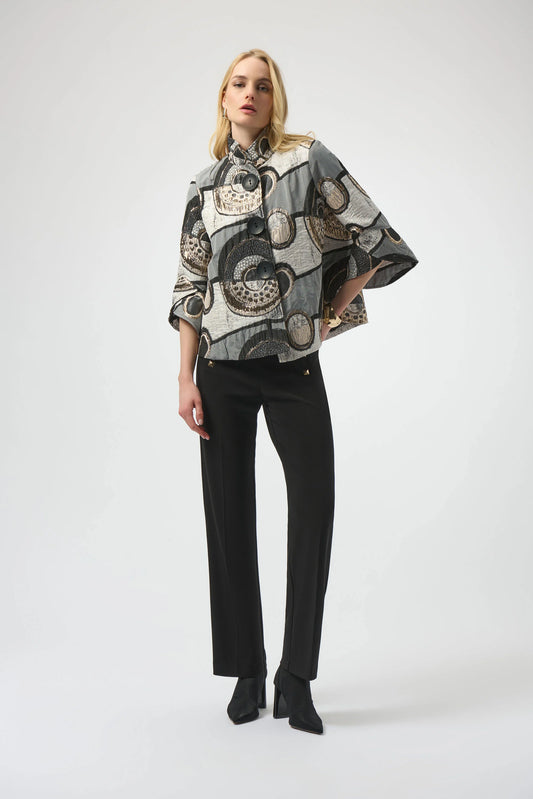 Abstract Jacquard Trapeze Jacket