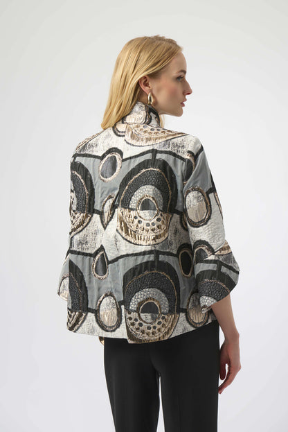 Abstract Jacquard Trapeze Jacket