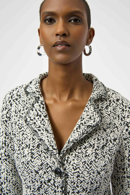 Abstract Jacquard Cotton Blend Knit Blazer