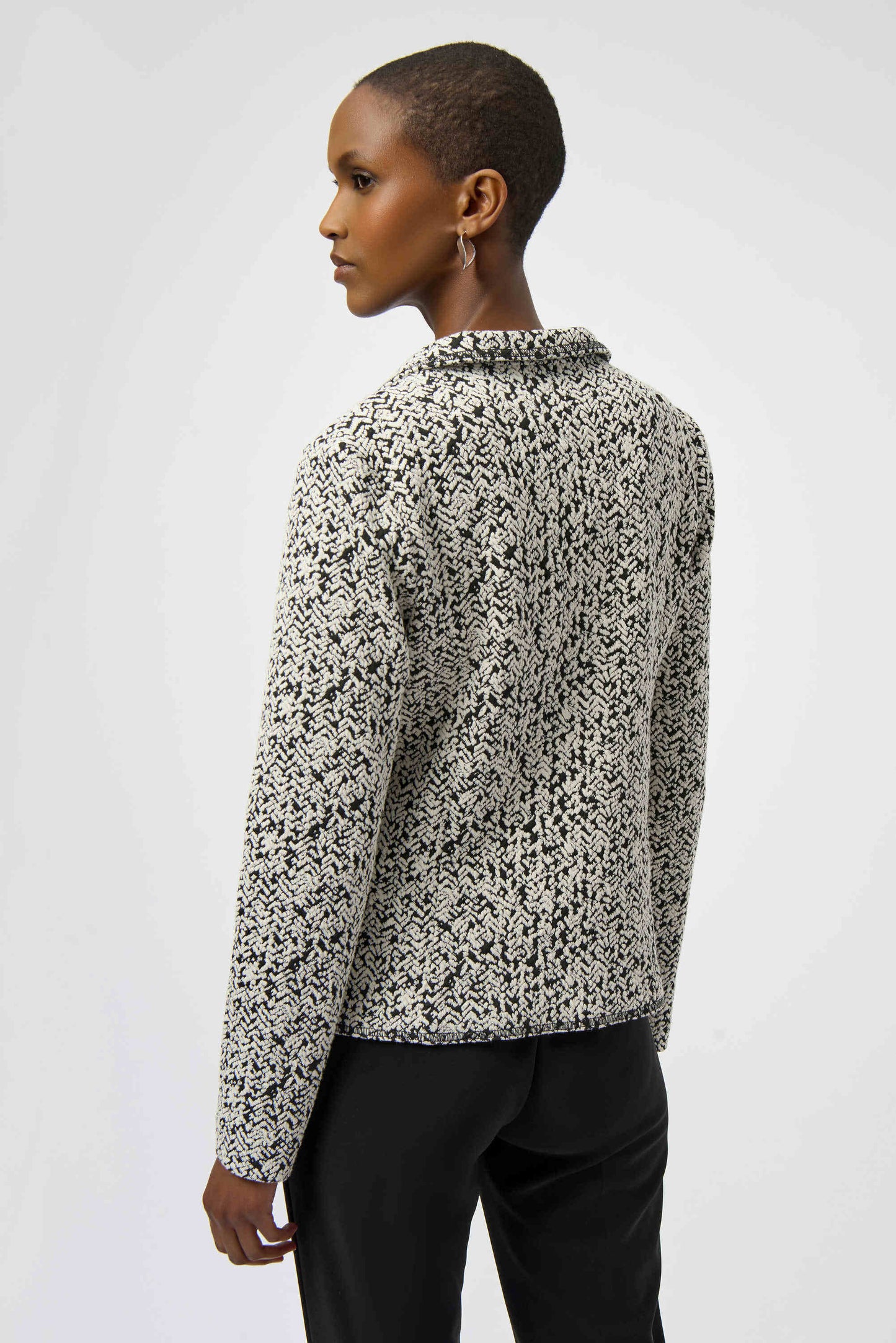 Abstract Jacquard Cotton Blend Knit Blazer