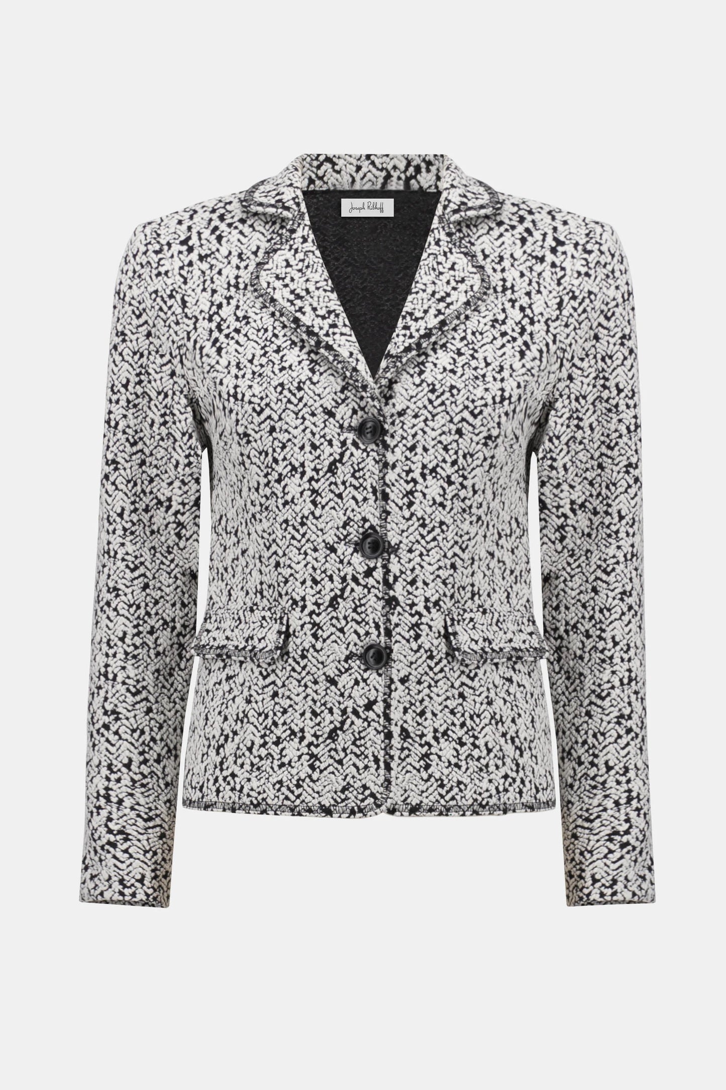 Abstract Jacquard Cotton Blend Knit Blazer