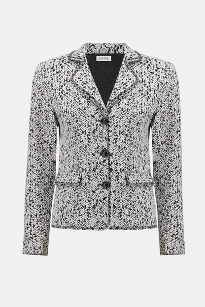 Abstract Jacquard Cotton Blend Knit Blazer