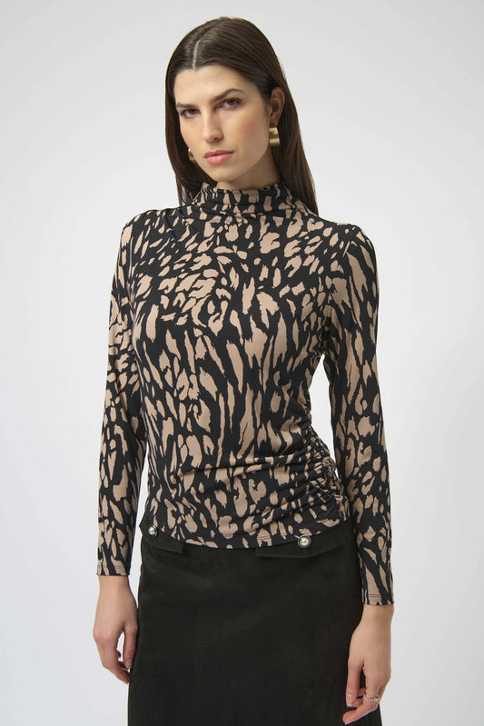 Silky Knit Animal Print Fitted Top