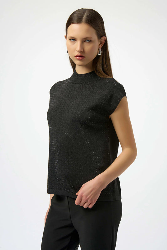 Sweater Knit Sleeveless Pullover with Iron-On Detail
