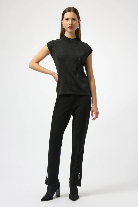 Sweater Knit Sleeveless Pullover with Iron-On Detail