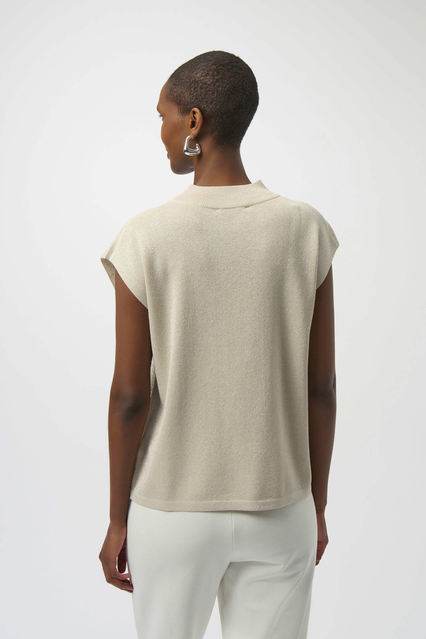 Knit Sleeveless Top with Rhinestone Detail