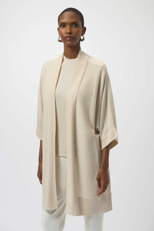 Joseph Ribkoff Sweater Knit Cardigan with Rhinestone Detail